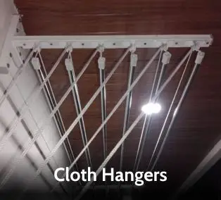 Ceiling-mounted cloth hangers in Chennai for space-saving drying solutions.