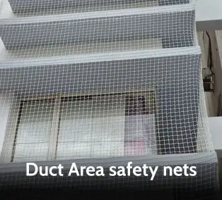 Duct area safety nets in Chennai to secure open spaces in buildings.